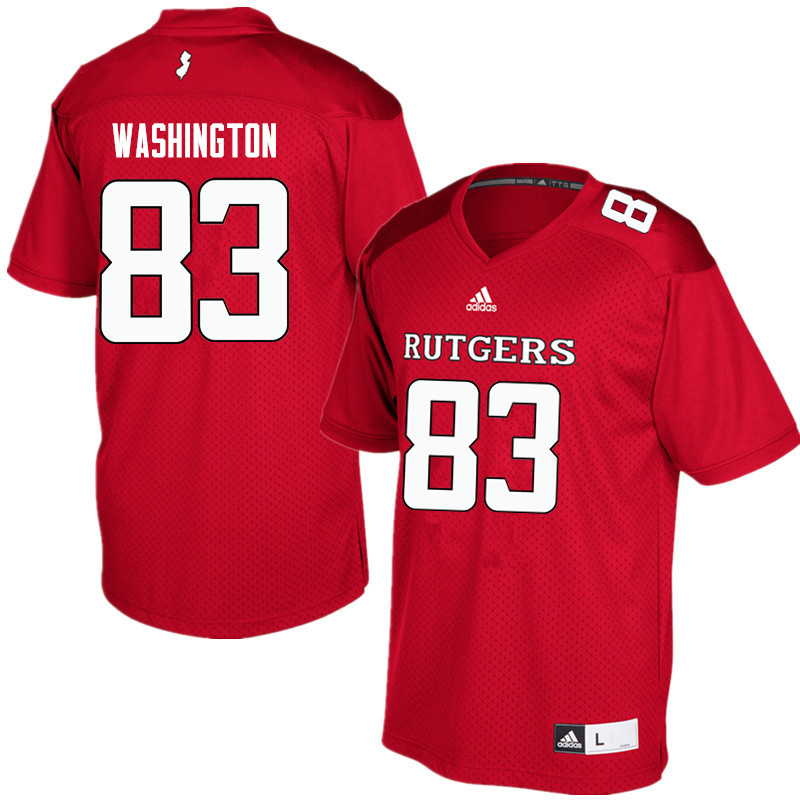 Men #83 Isaiah Washington Rutgers Scarlet Knights College Football Jerseys Sale-Red